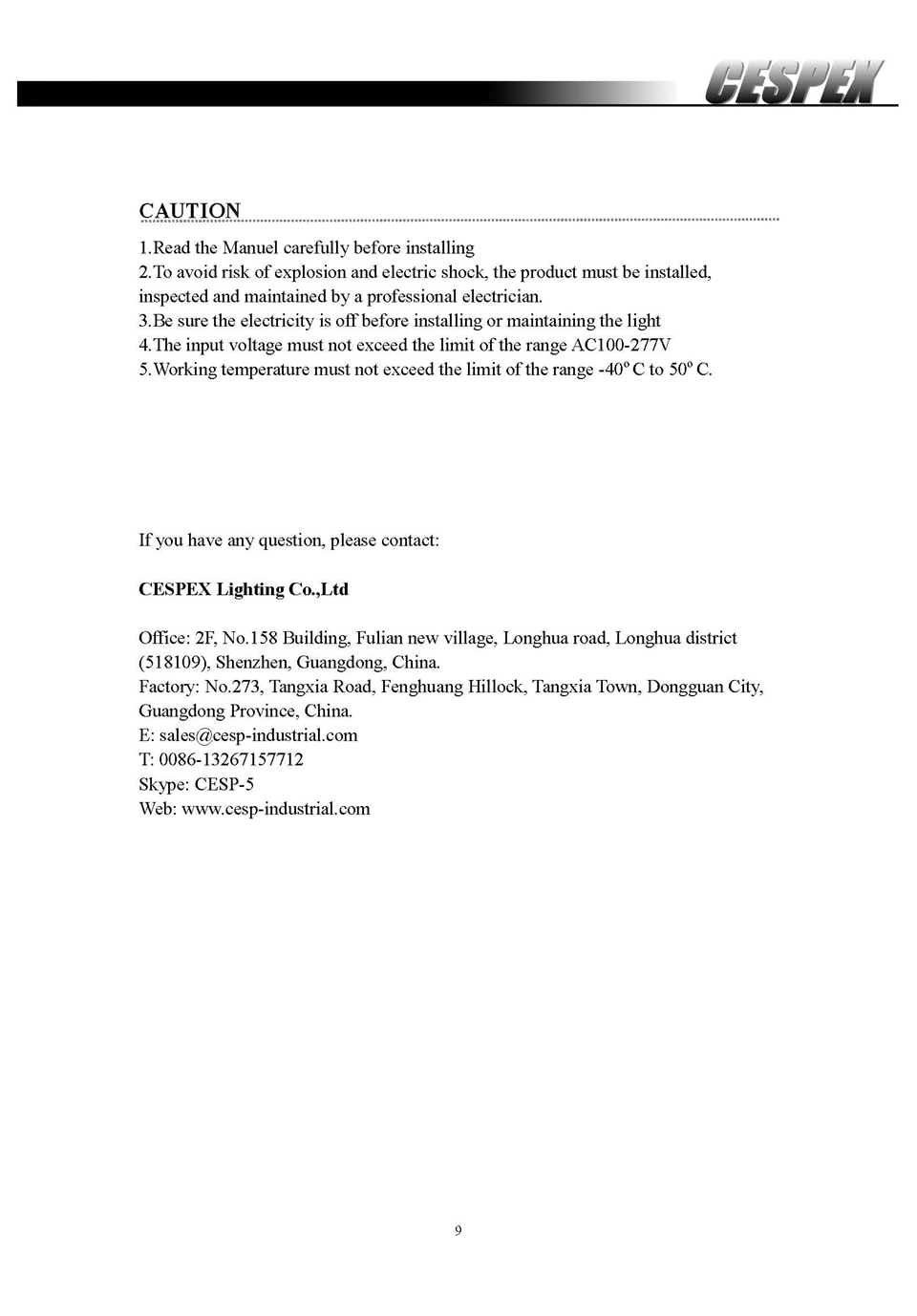 Datasheet of ATEX UL LED explosion proof lights__9